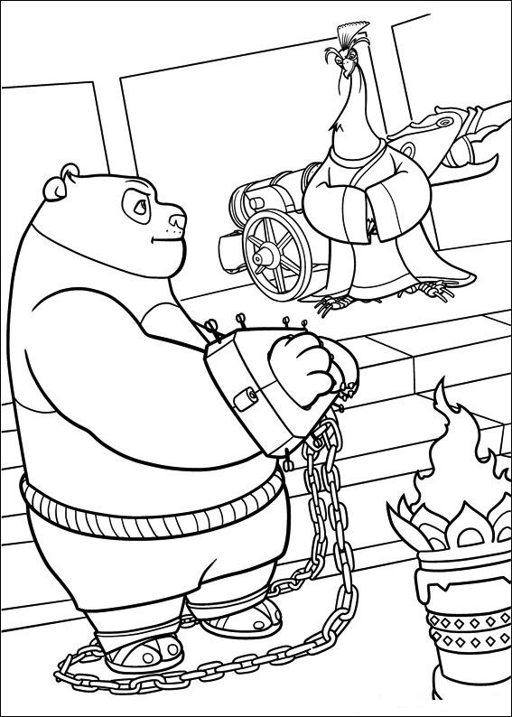 Plansa de colorat cu Kung Fu Panda 22 15